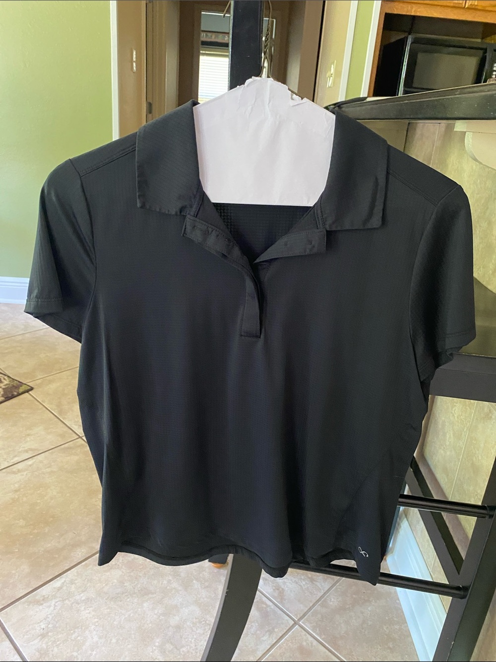 Black Short-Sleeve Polo Top - Women- Freely